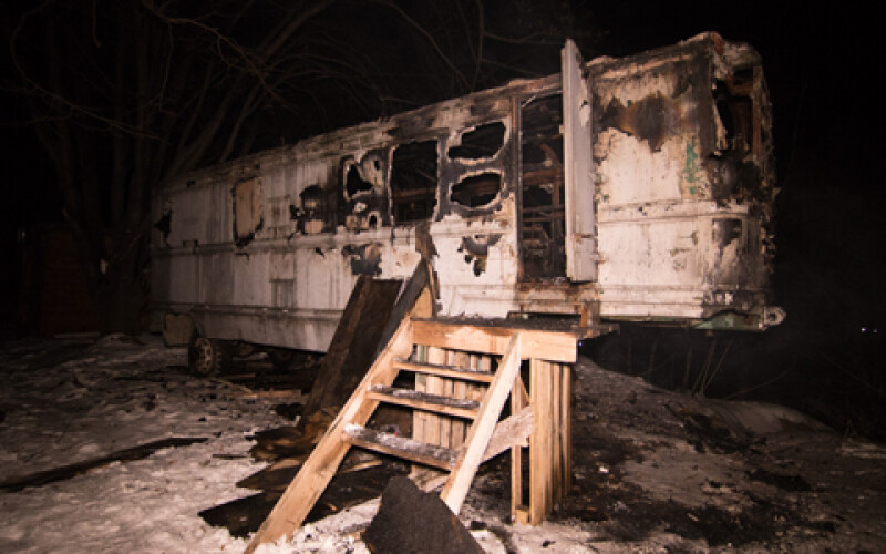 В Киеве горели бараки строителей