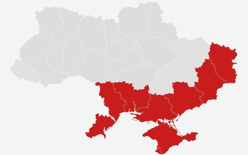Міноборони РФ показало мапу з Одещиною та Миколаївщиною у своєму складі
