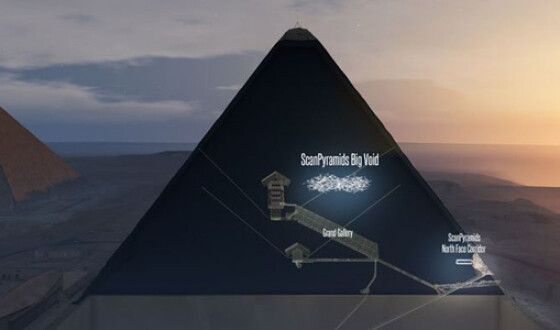 В пирамиде Хеопса обнаружена гигантская полость