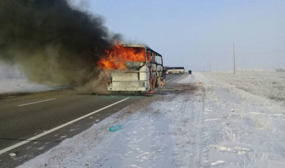 Возгорание автобуса в Казахстане: выжившие в госпитализации не нуждались