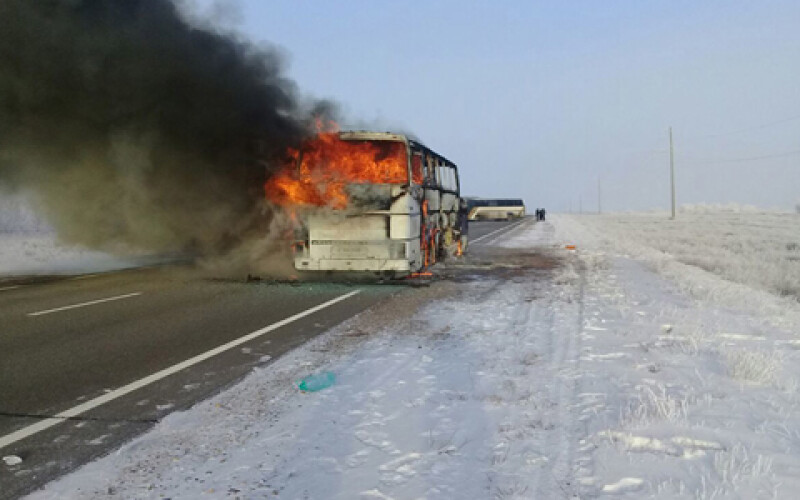 Возгорание автобуса в Казахстане: выжившие в госпитализации не нуждались