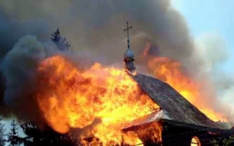 На Західній Україні згоріла церква УПЦ Московського патріархату