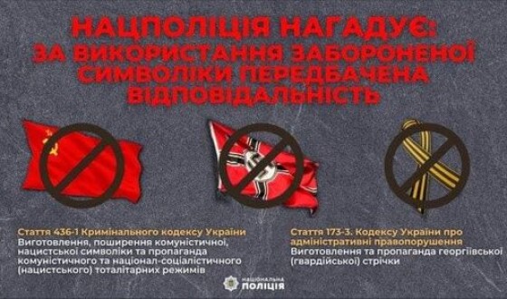 В Україні нагадали про кримінальну відповідальність за використання забороненої символіки