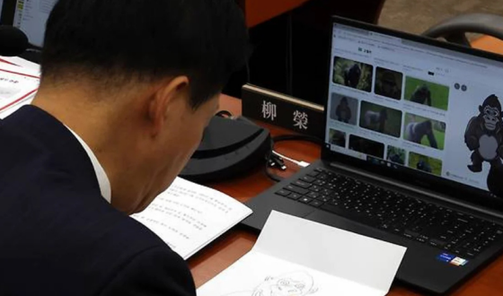 У Південній Кореї депутат під час засідання парламенту малював горилу