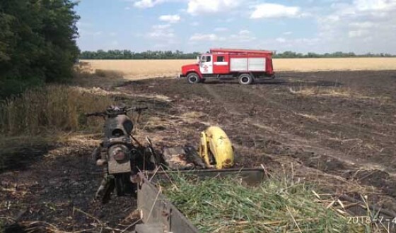 На Днепропетровщине сгорело 2,5 га пшеницы