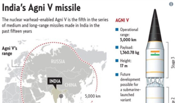 Индия испытала ракету, способную нести ядерный заряд