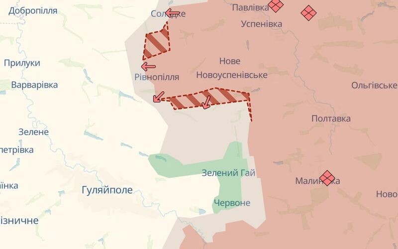 Армія РФ просунулась на двох ділянках у Запорізькій області