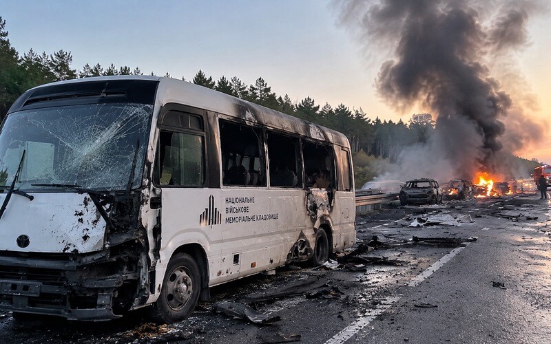 На Київщині загинув водій шатла до військового кладовища під час дронової атаки