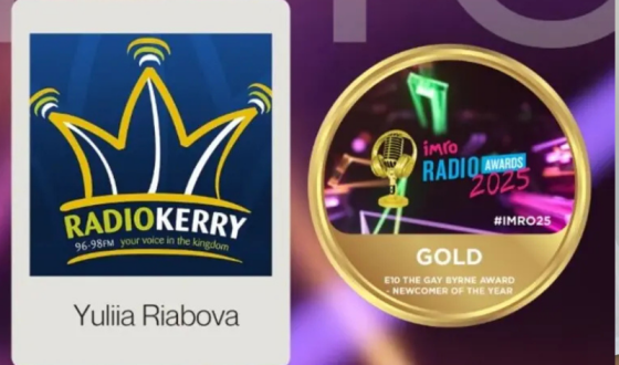 Українка Юлія Рябова отримала нагороду «Новачок року» на радіофестивалі в Ірландії