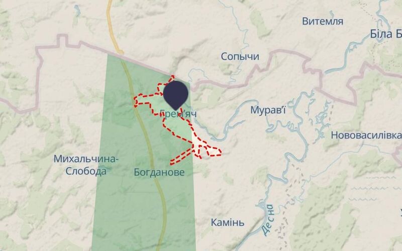 Російська ДРГ встановила прапор на мосту через річку Судість на Чернігівщині