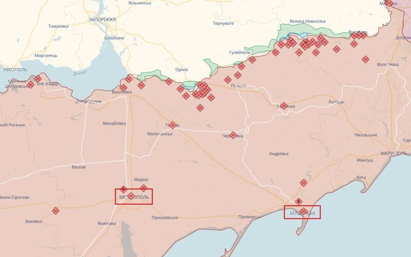 ЗСУ просунулися майже на 20 км у бік Бердянська та Мелітополя
