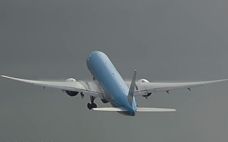 В самолет, вылетевший из Амстердама ударила молния. Видео